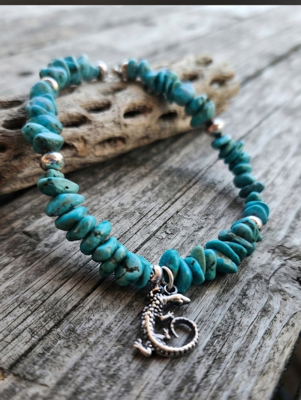 Sterling Silver Genuine Turquoise Ankle Bracelet Anklet